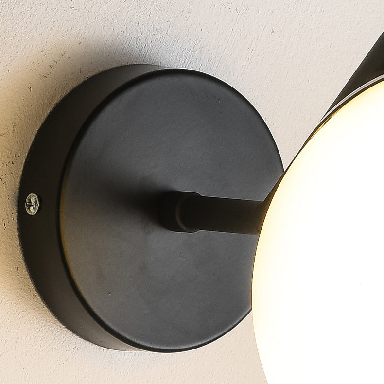 Spherical Iron Glass Bedroom Wall Lamp