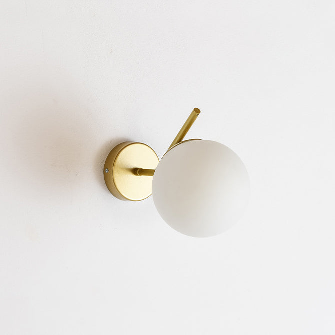 Spherical Iron Glass Bedroom Wall Lamp
