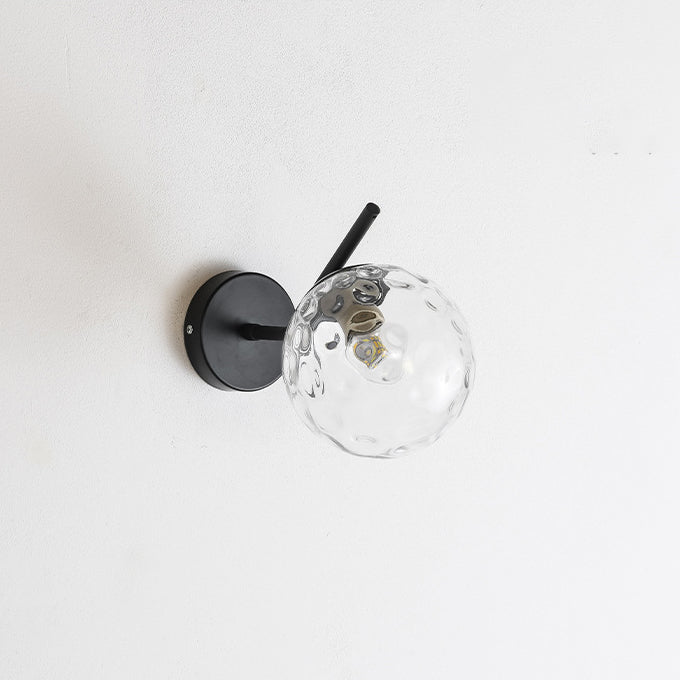 Spherical Iron Glass Bedroom Wall Lamp