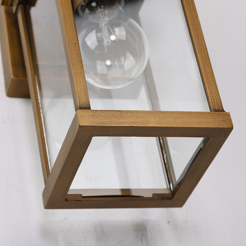Lantern-Shaped Metal Glass Garden Outdoor Light