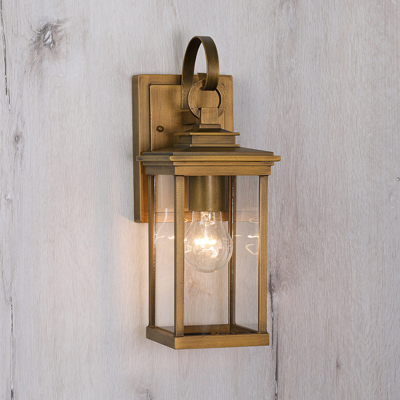 Lantern-Shaped Metal Glass Garden Outdoor Light