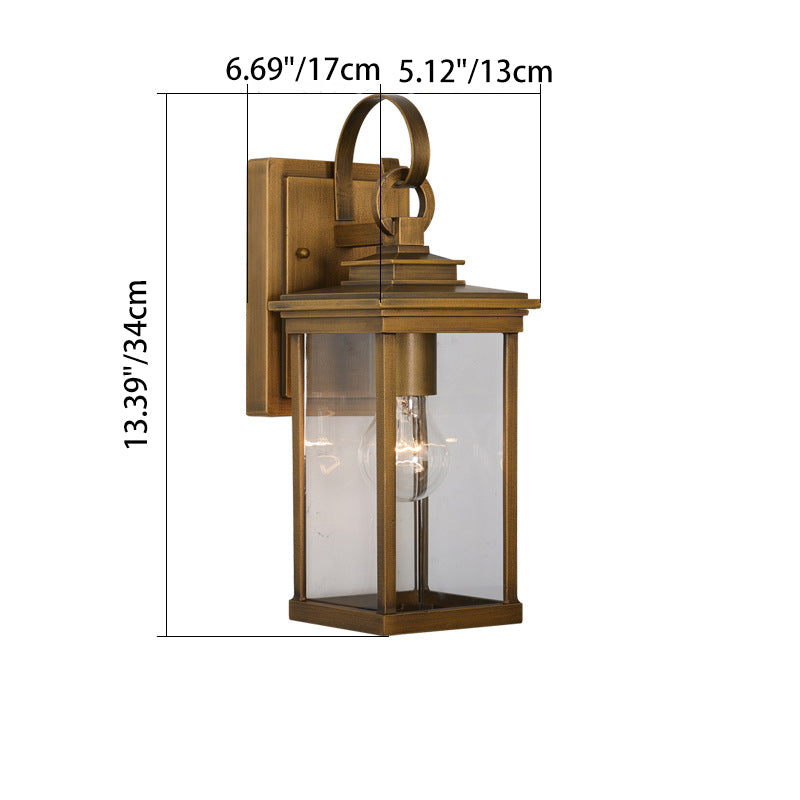 Lantern-Shaped Metal Glass Garden Outdoor Light