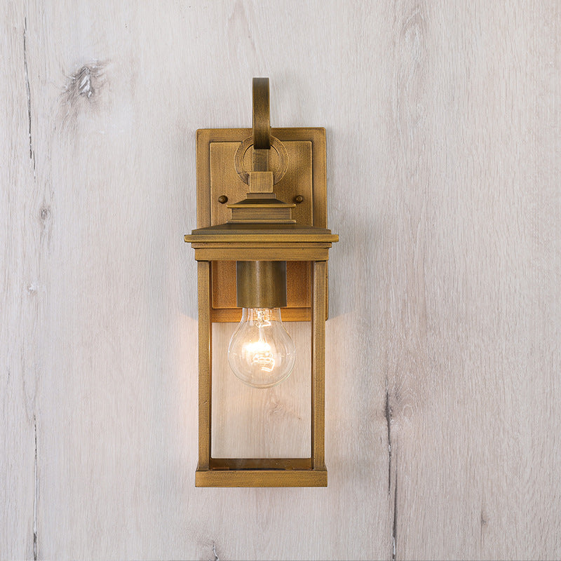 Lantern-Shaped Metal Glass Garden Outdoor Light
