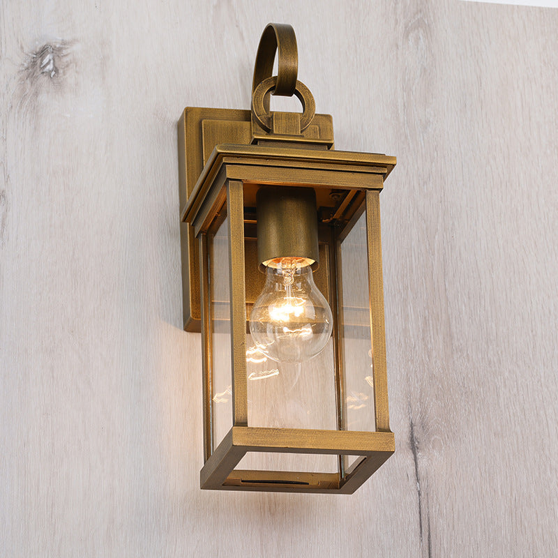 Lantern-Shaped Metal Glass Garden Outdoor Light