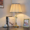 Conical Hardware Crystal Fabric Table Lamp
