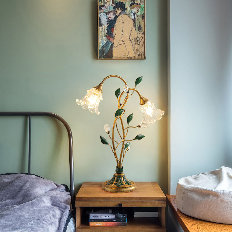 Double-Headed Flower Vine Iron 2-Light Table Lamp