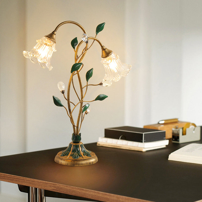 Double-Headed Flower Vine Iron 2-Light Table Lamp