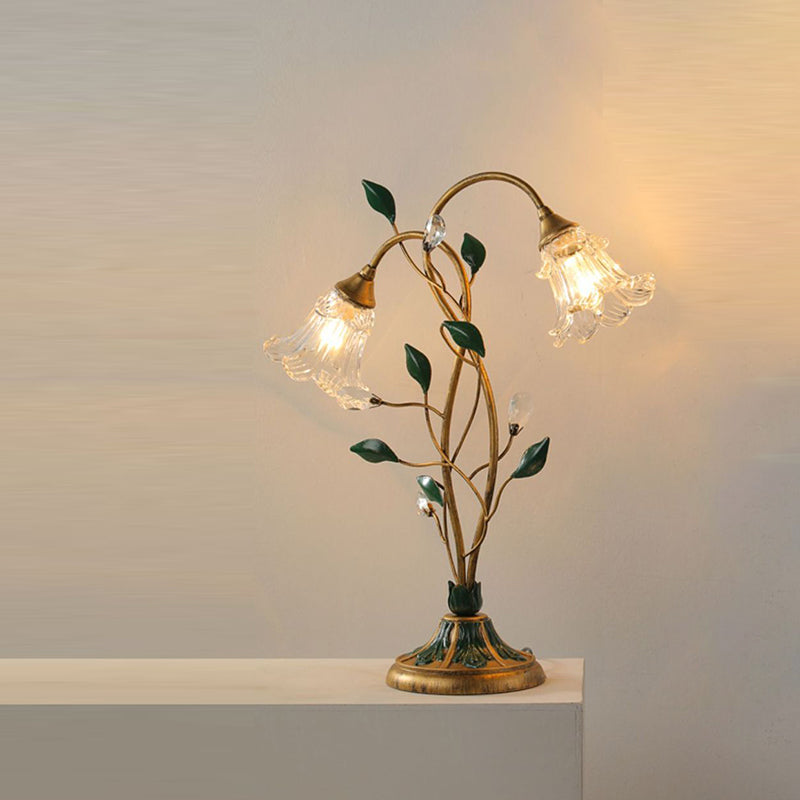 Double-Headed Flower Vine Iron 2-Light Table Lamp