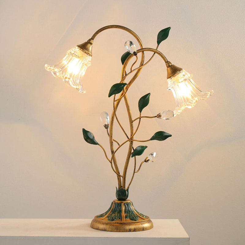 Double-Headed Flower Vine Iron 2-Light Table Lamp