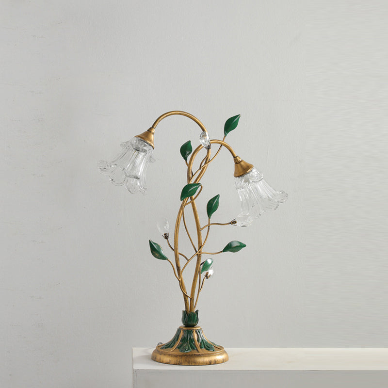Double-Headed Flower Vine Iron 2-Light Table Lamp