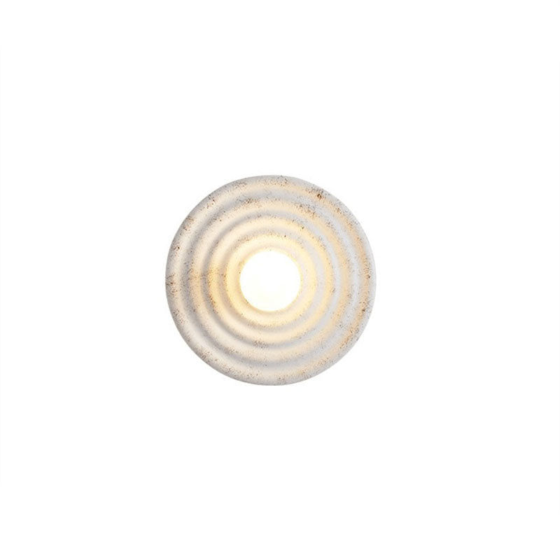 Round Corrugated Resin Glass Wall Lamp
