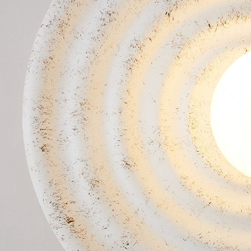 Round Corrugated Resin Glass Wall Lamp