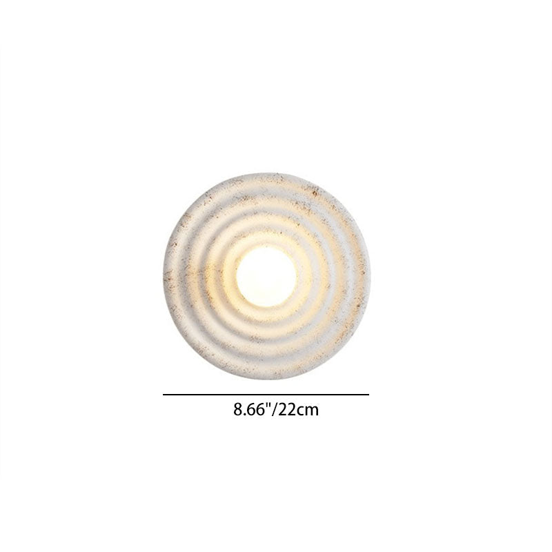 Round Corrugated Resin Glass Wall Lamp