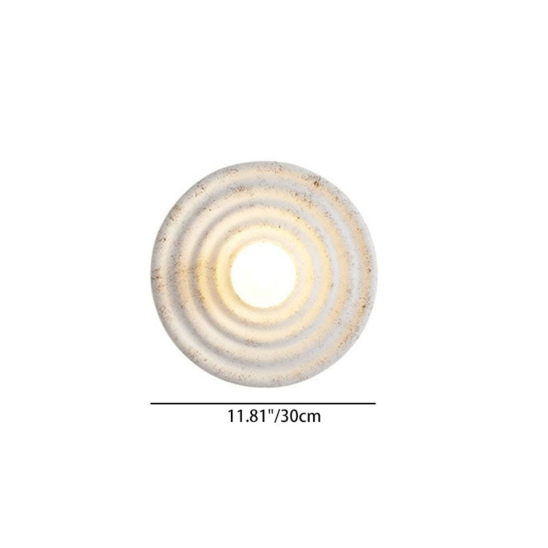 Round Corrugated Resin Glass Wall Lamp