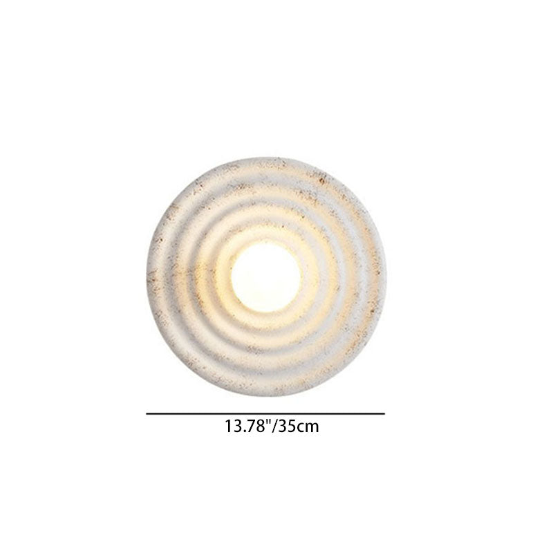 Round Corrugated Resin Glass Wall Lamp