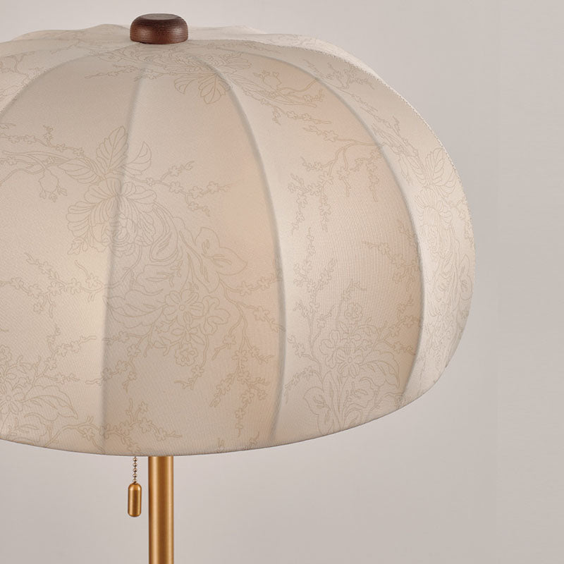 Jellyfish-Shaped Iron Ash Wood 3-Light Floor Lamp