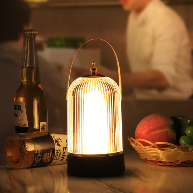 Birdcage-Shaped Iron Acrylic Night Table Lamp