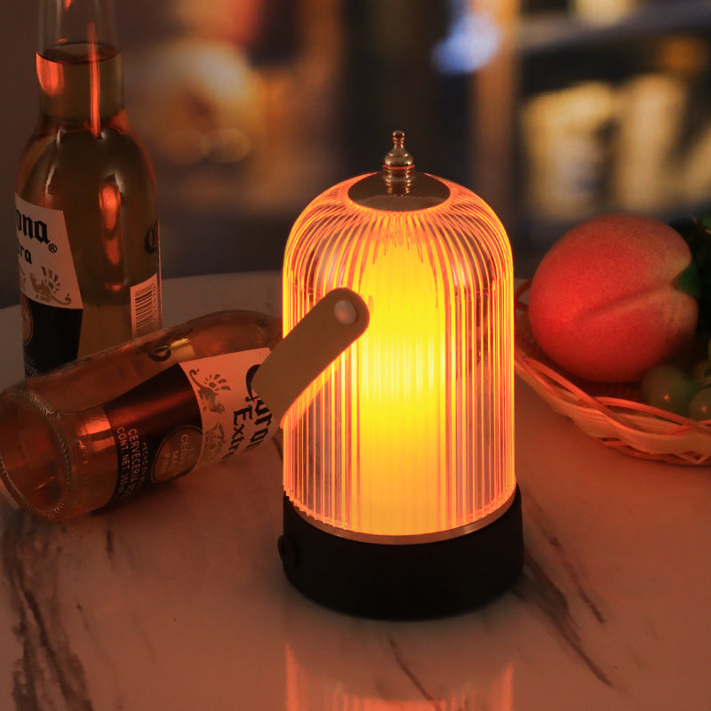 Birdcage-Shaped Iron Acrylic Night Table Lamp