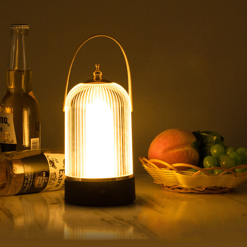 Birdcage-Shaped Iron Acrylic Night Table Lamp