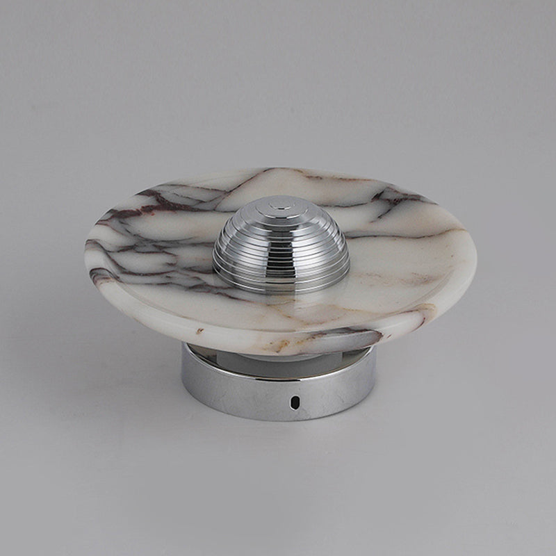 Round Iron Marble Bedroom Wall Lamp