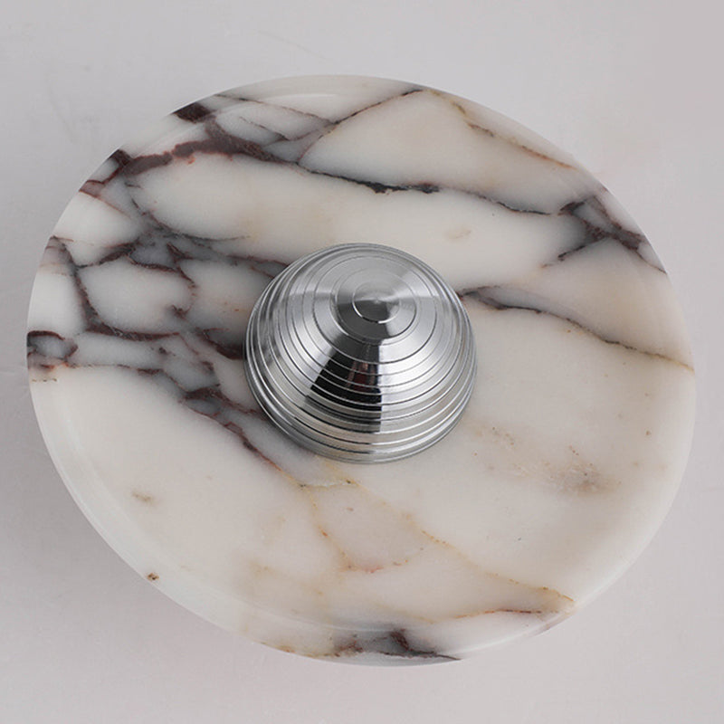 Round Iron Marble Bedroom Wall Lamp