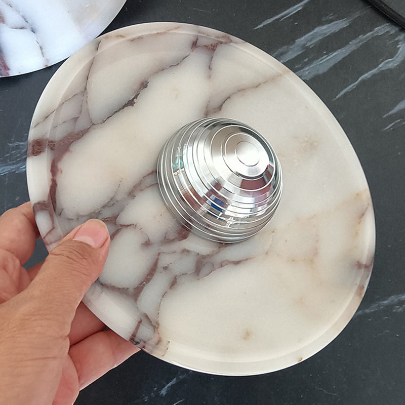 Round Iron Marble Bedroom Wall Lamp