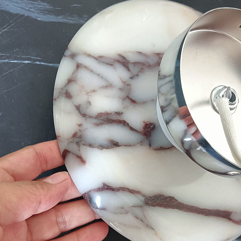 Round Iron Marble Bedroom Wall Lamp