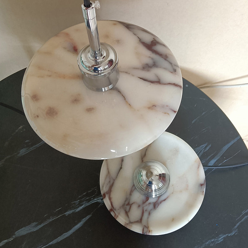 Round Iron Marble Bedroom Wall Lamp