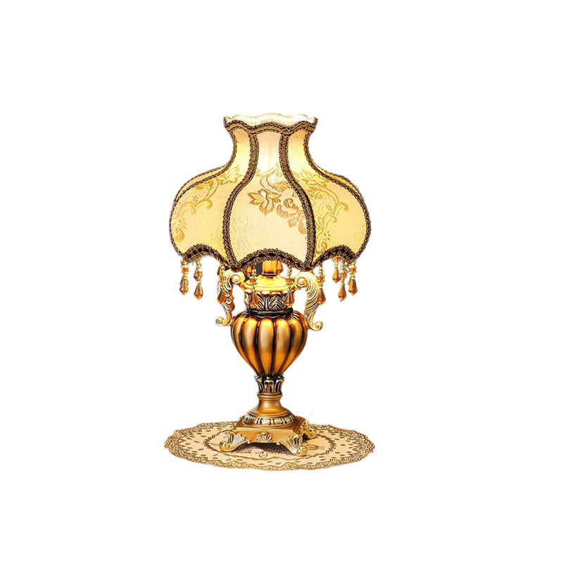 Flower-Shaped Cylindrical Metal Resin Table Lamp
