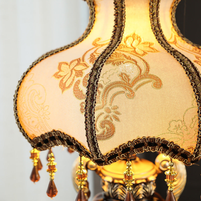 Flower-Shaped Cylindrical Metal Resin Table Lamp