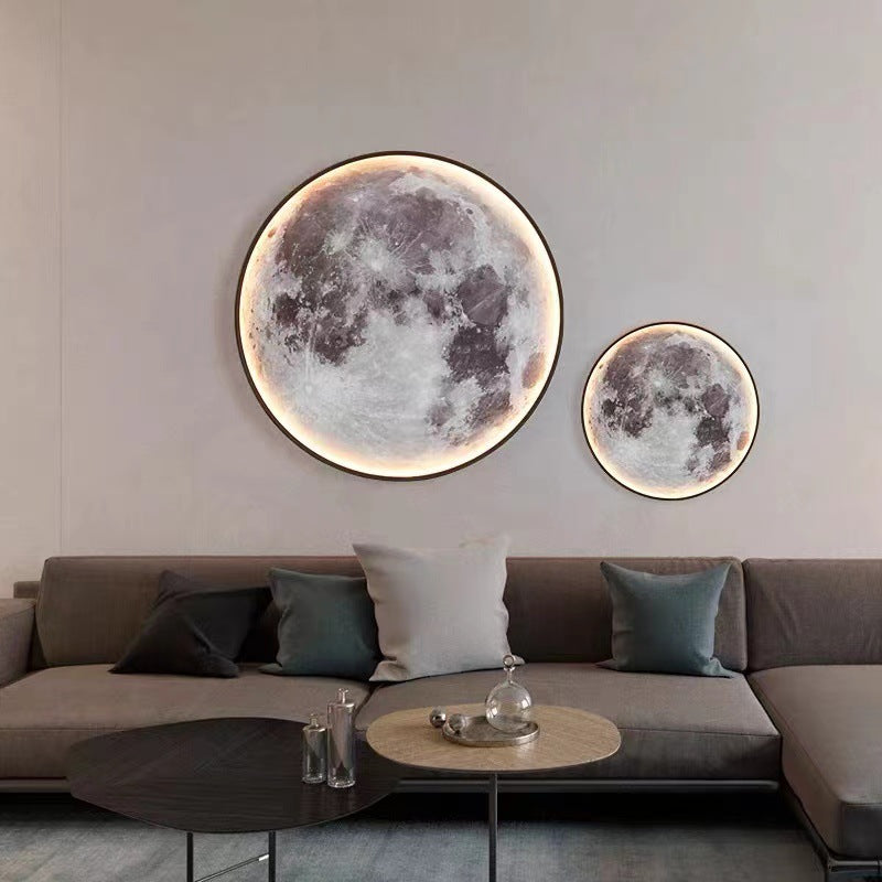 Round Moon Pattern Iron Wall Lamp