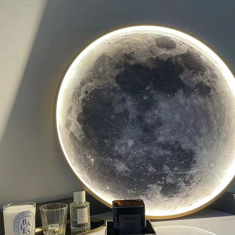 Round Moon Pattern Iron Wall Lamp