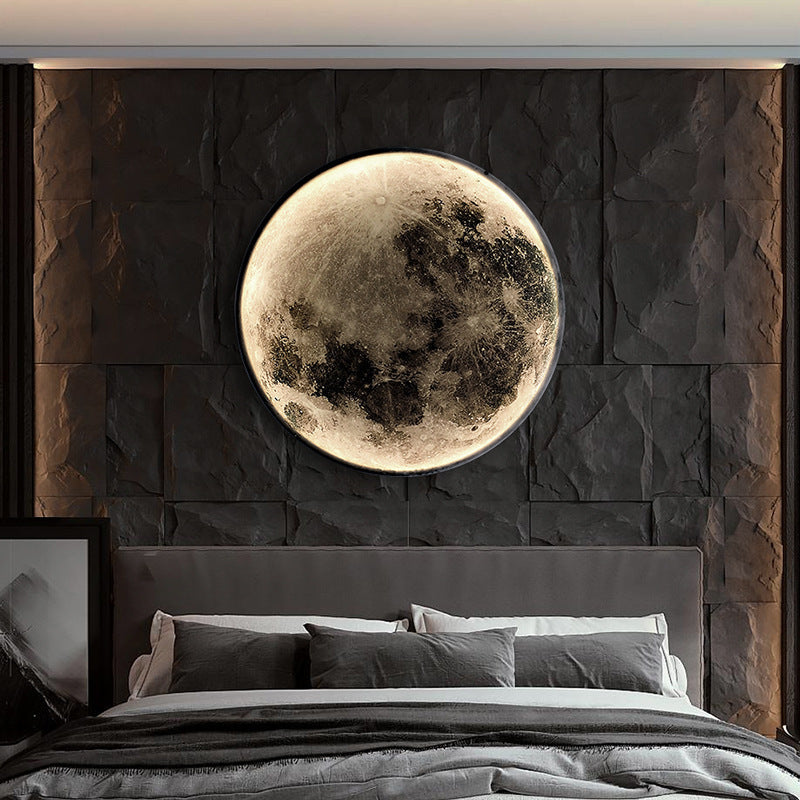 Round Moon Pattern Iron Wall Lamp