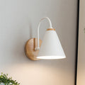Conical Solid Wood Iron Wall Lamp