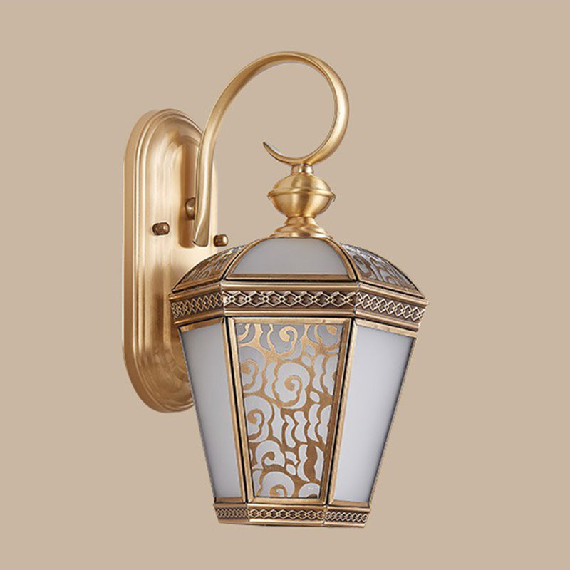 Lantern-Shaped Copper Glass Gardens Outdoor Light