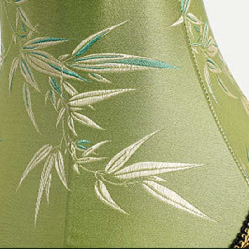 Cylindrical Bamboo Pattern Tassel Table Lamp