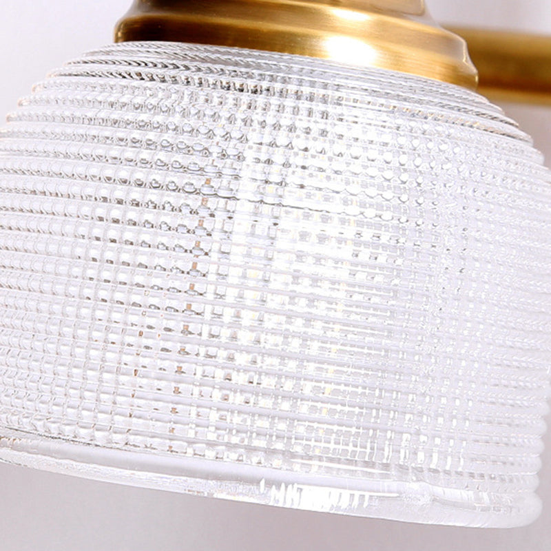Round Copper Glass Vanity 2-Light Wall Lamp