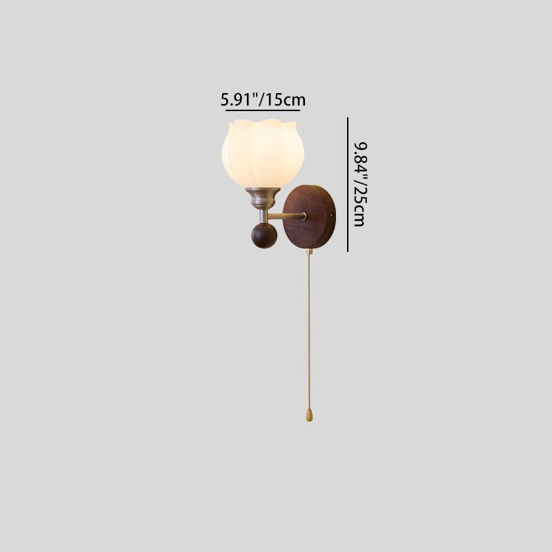 Zipper Round Ball-Shaped Flower Wall Lamp