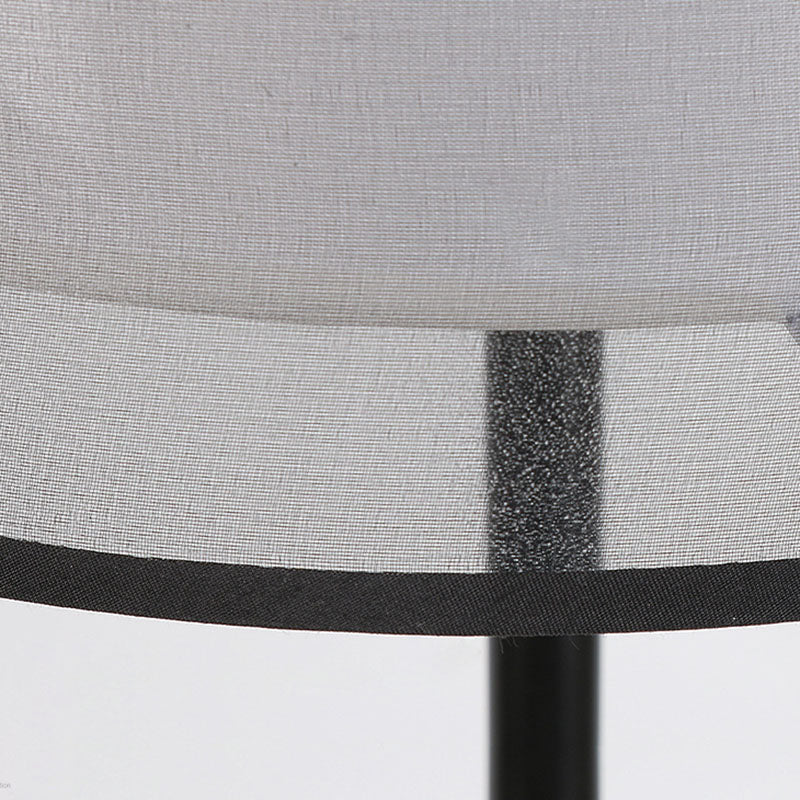 Double-Layer Cylindrical Metal Fabric Floor Lamp