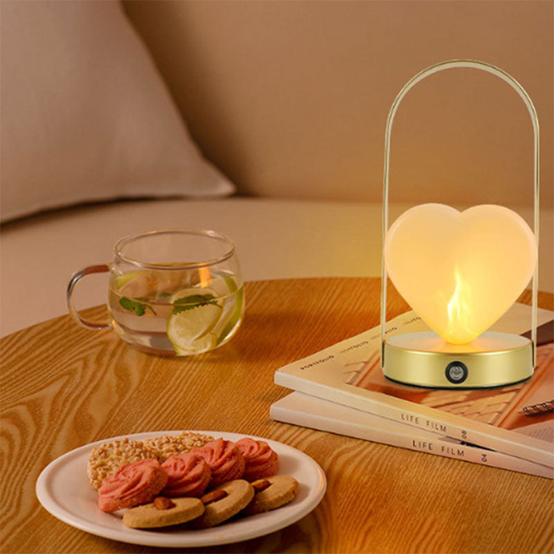 Arched Heart Iron Acrylic Table Lamp