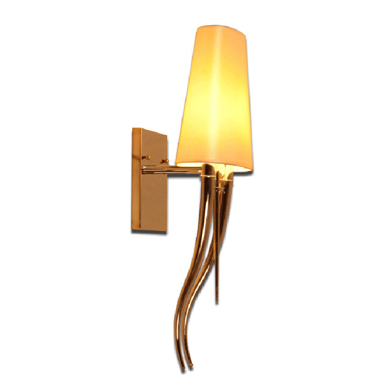 Cowl Shape Iron Fabric Wall Lamp