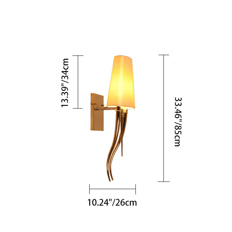 Cowl Shape Iron Fabric Wall Lamp