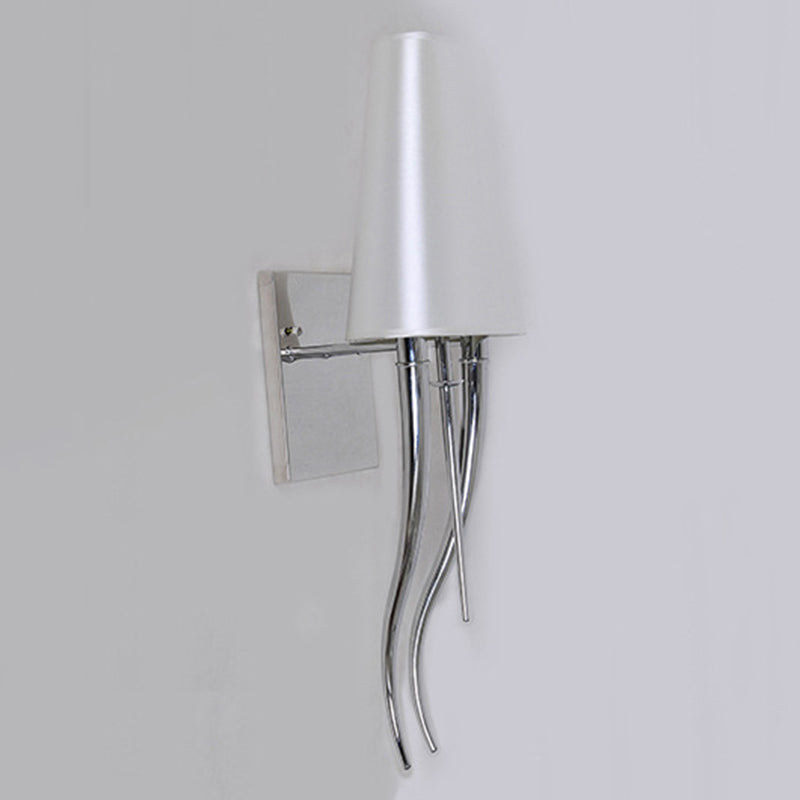 Cowl Shape Iron Fabric Wall Lamp
