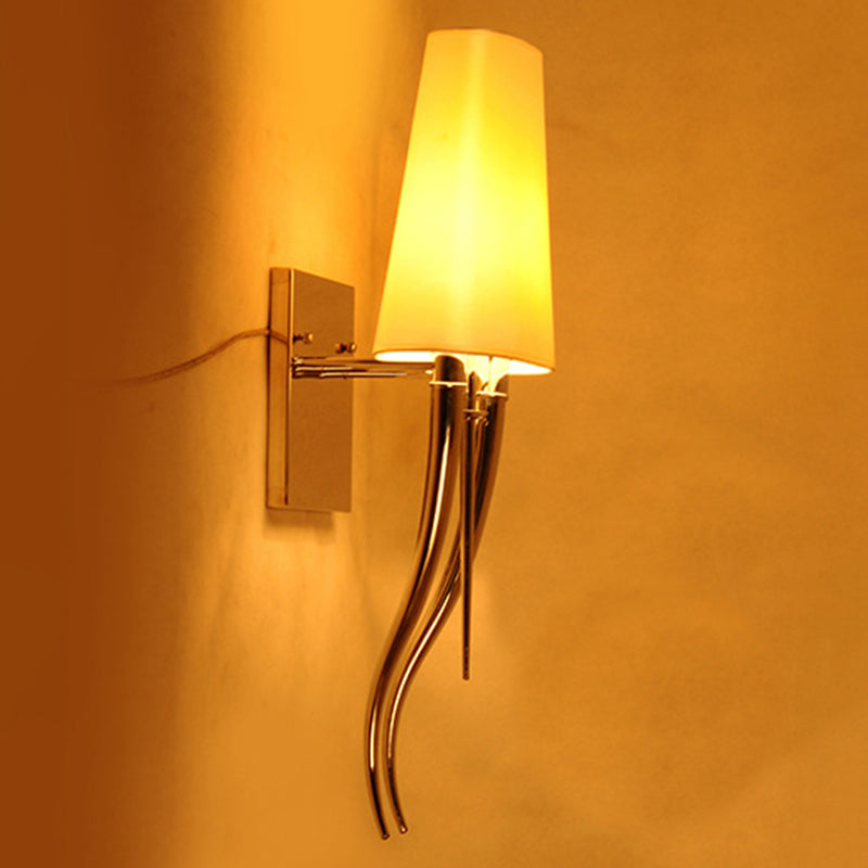 Cowl Shape Iron Fabric Wall Lamp