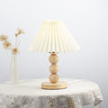 Pleated Gourd Shaped Oak Table Lamp