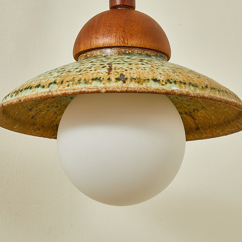 Round Ball Solid Wood Wall Lamp
