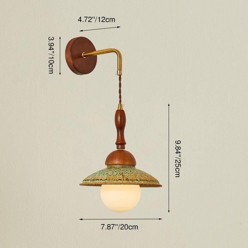 Round Ball Solid Wood Wall Lamp