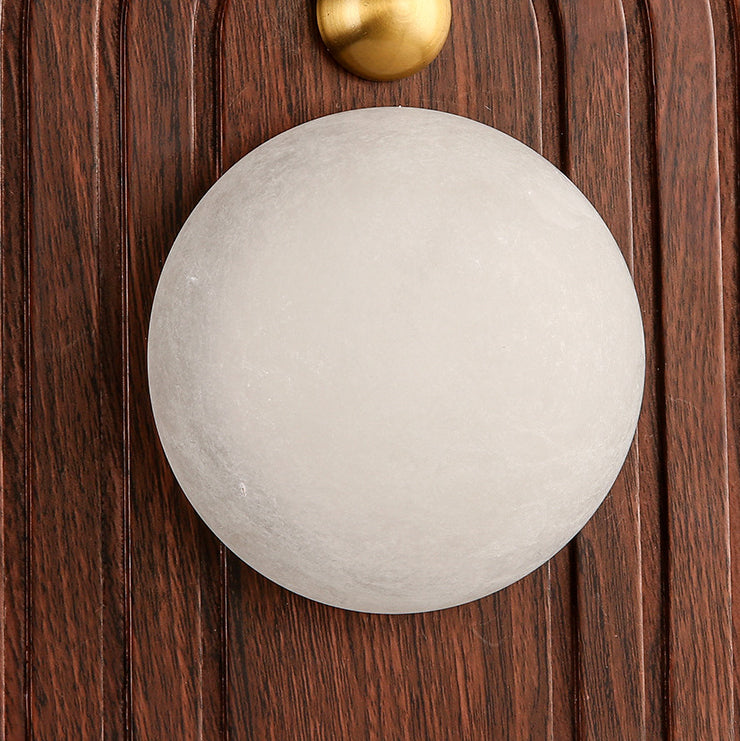 Round Striped Metal Marble Wall Lamp