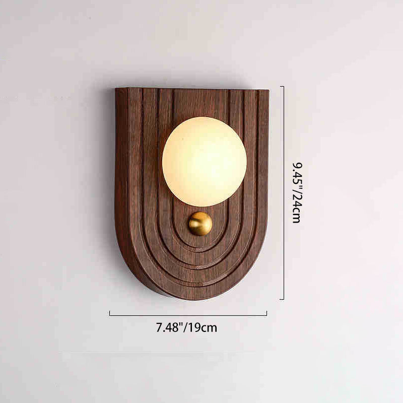 Round Striped Metal Marble Wall Lamp