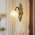 Floral-Shaped Copper Glass Bedroom Wall Lamp